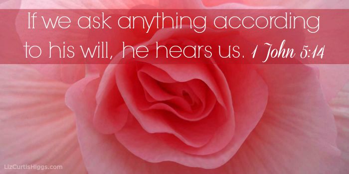 "...if we ask anything according to his will, he hears us.” 1 John 5:14)