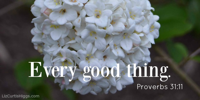 Every good thing. Provers 31:11